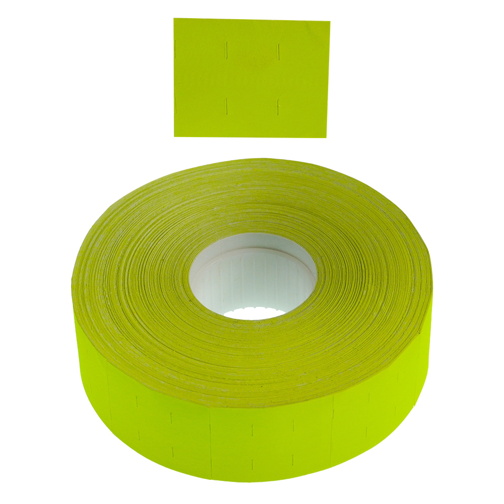 Permanent 26x28mm Fluoro Yellow Labels | Pricemark