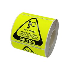 Pre-Printed Heavy 10-16 Kg Caution Freight Label 85 X 74mm