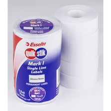 Genuine Plain White Permanent QuikStik Mark I 22 X 12mm Labels 5 Pack Of Rolls