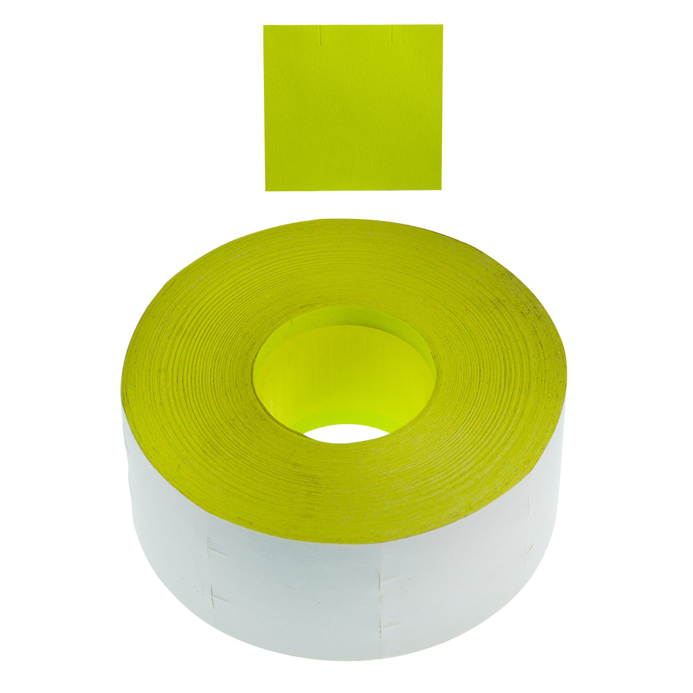 Removable 29x28mm Fluoro Yellow Labels | Pricemark